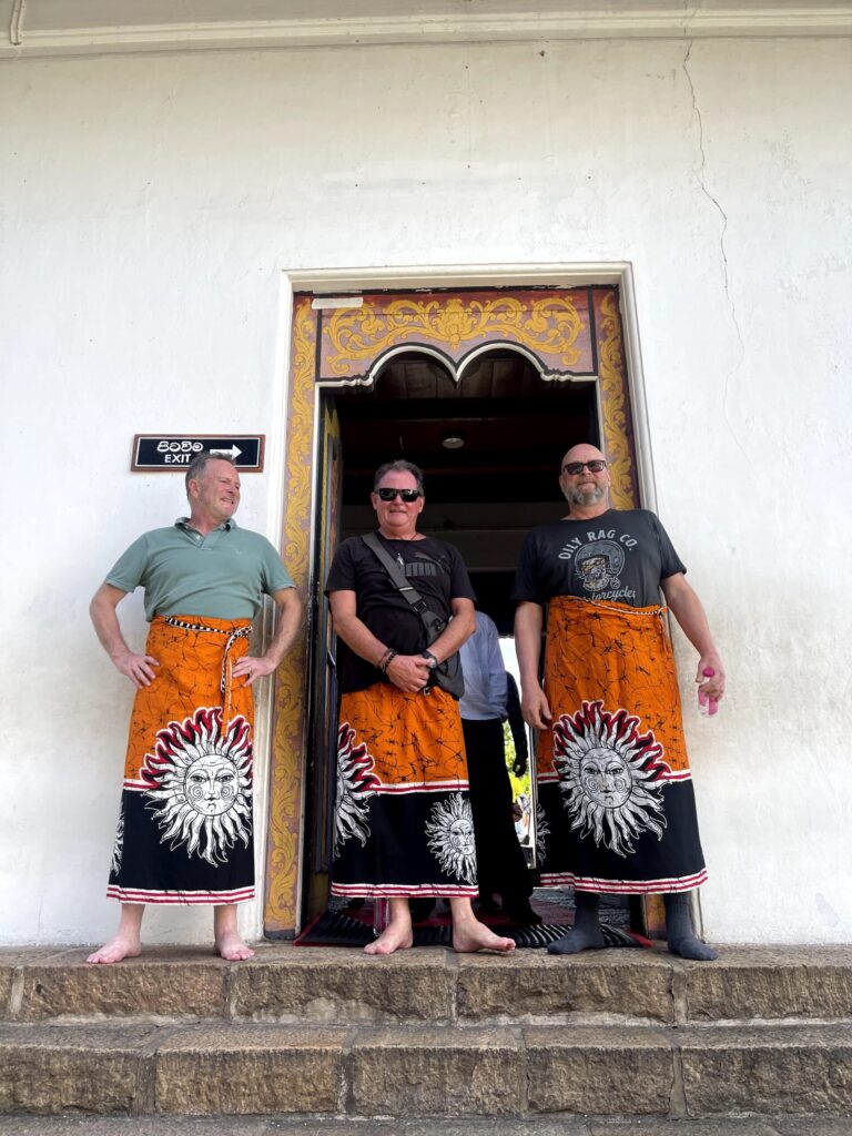 Dressed and ready to enter the temple