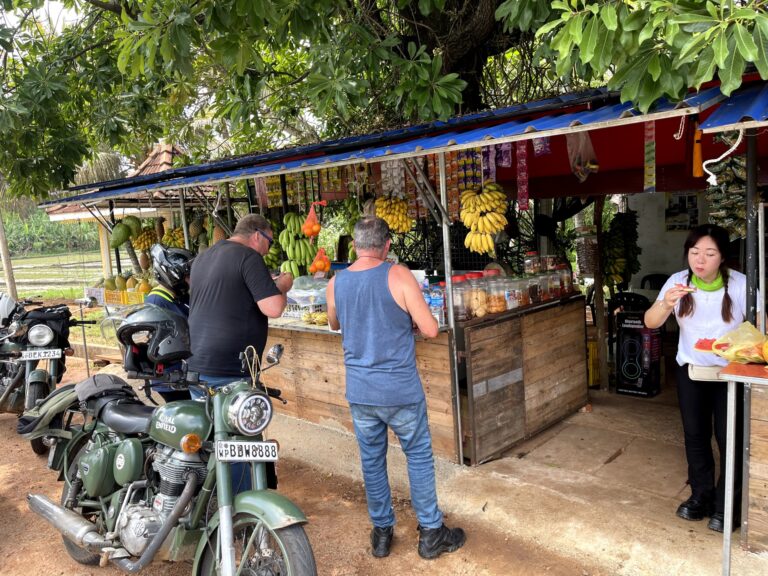Tasting local fresh fruit