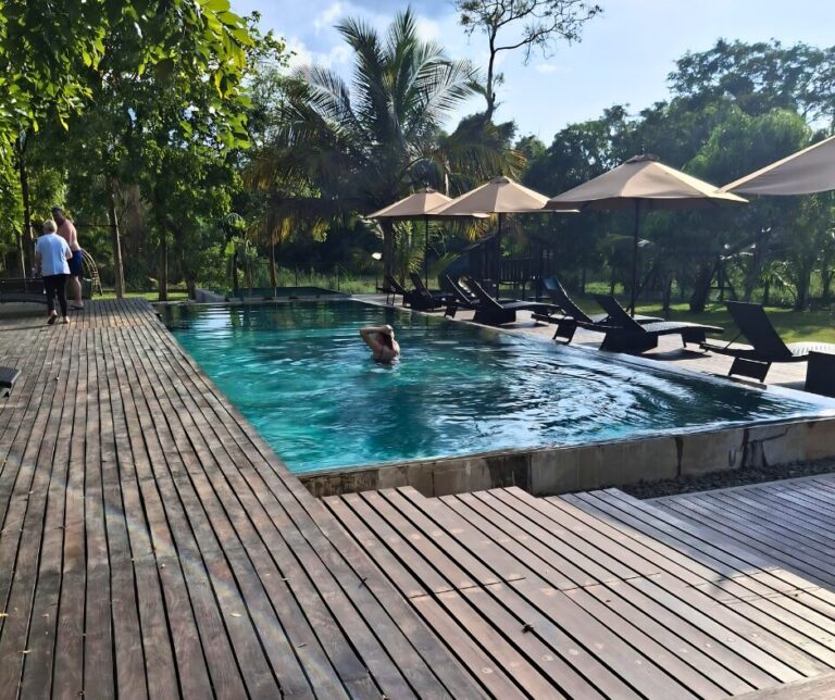 A dip in the pool after a day on the road is pure bliss.