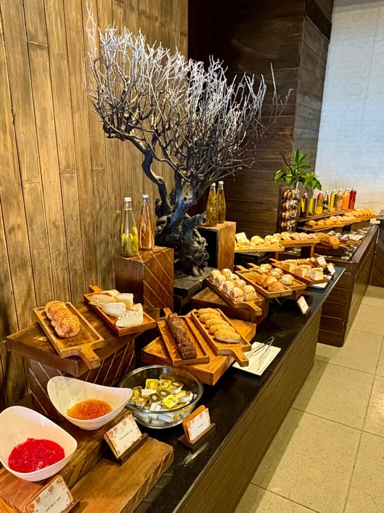 Bread and pastry section at a buffet