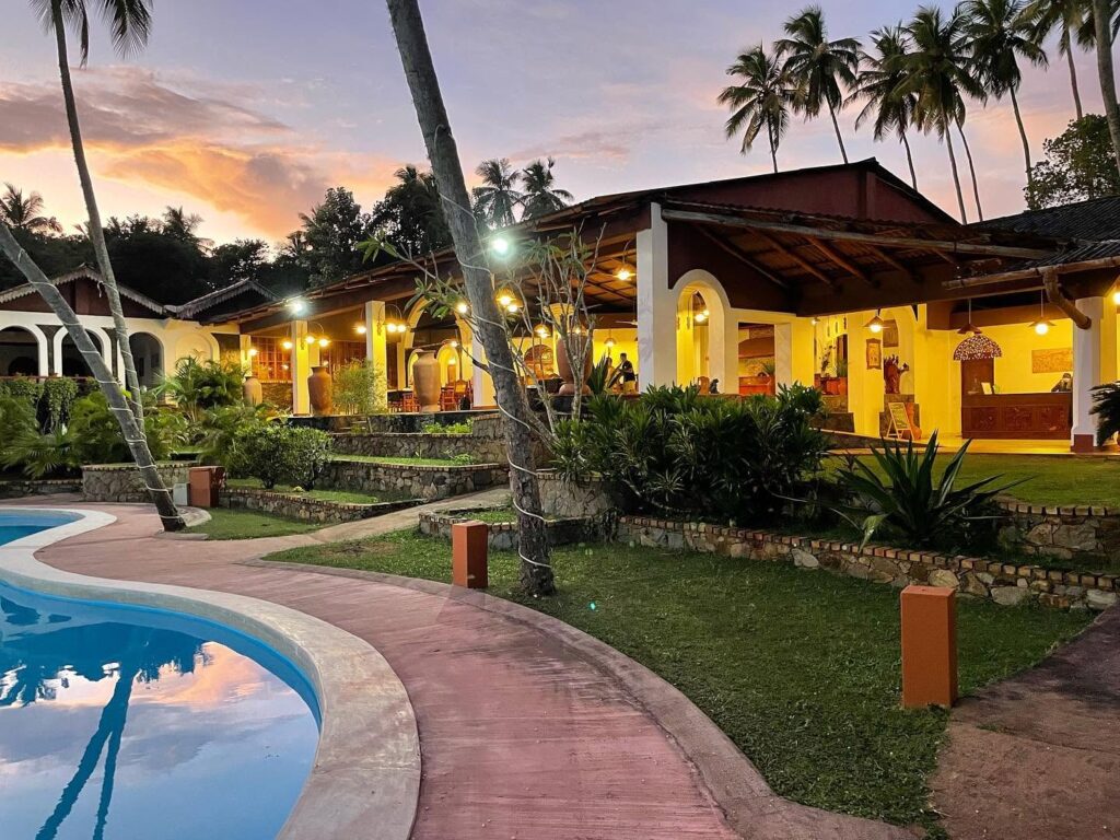 Charming dining area next to the pool