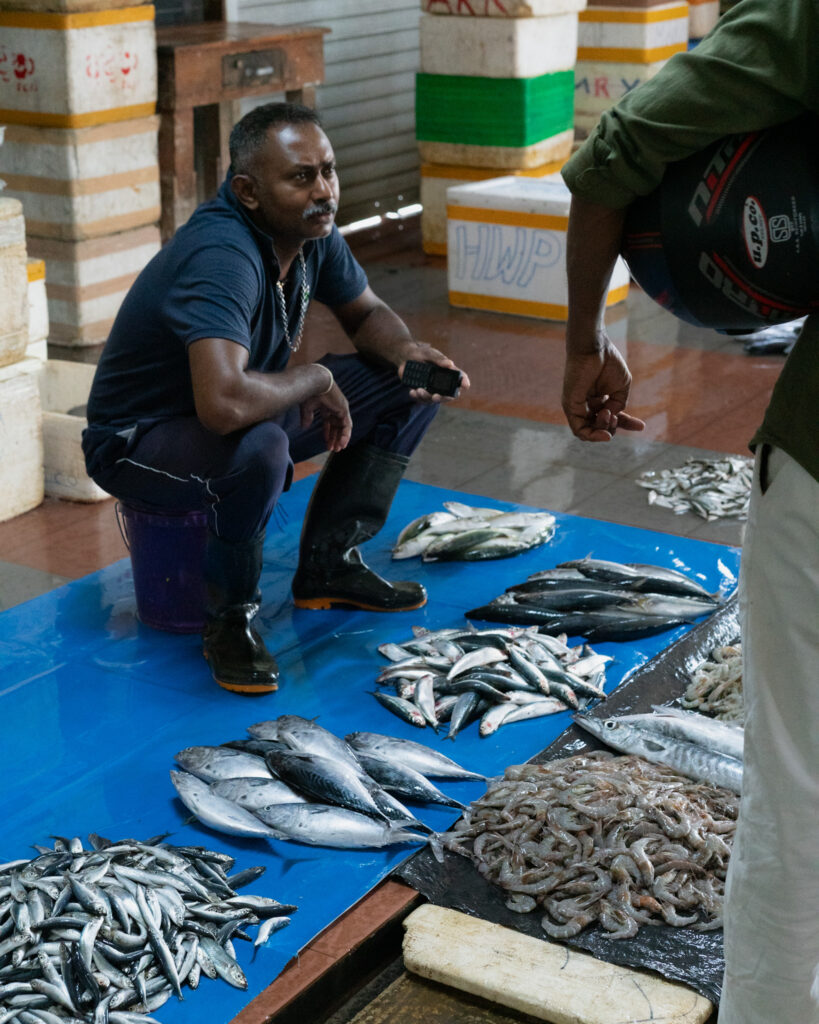 Seafood vendor at Trincomalee Wholesale Market
